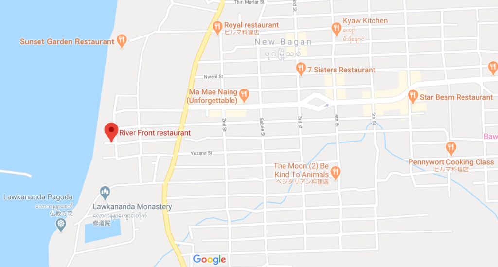 リバーフロントレストランの地図