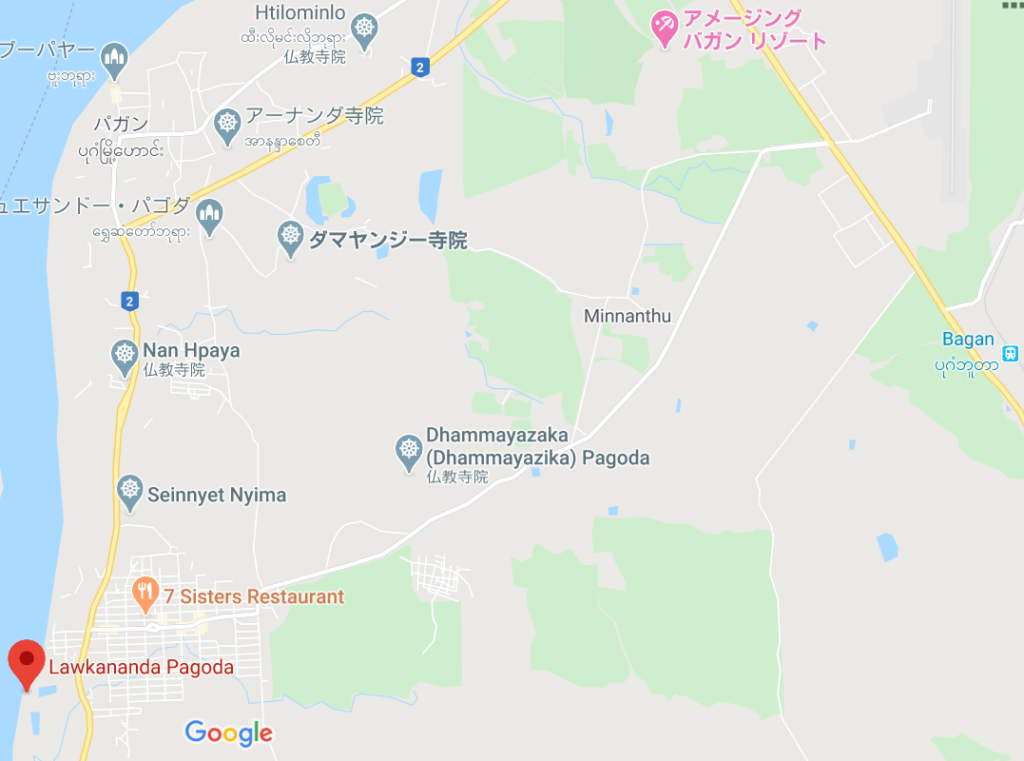 ローカナンダ・パゴダの地図