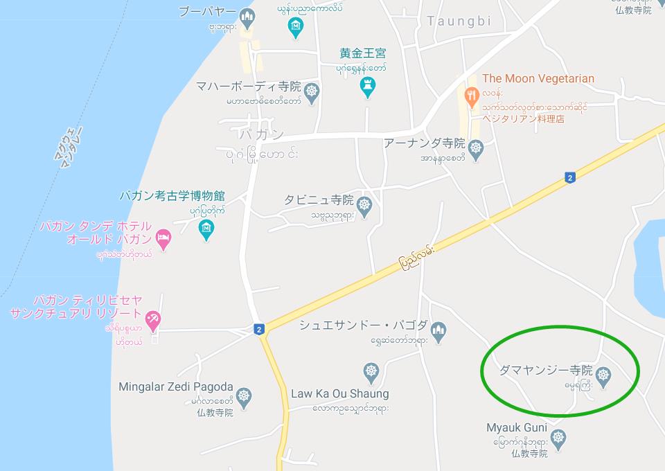 ダマヤンジー寺院のロケーション