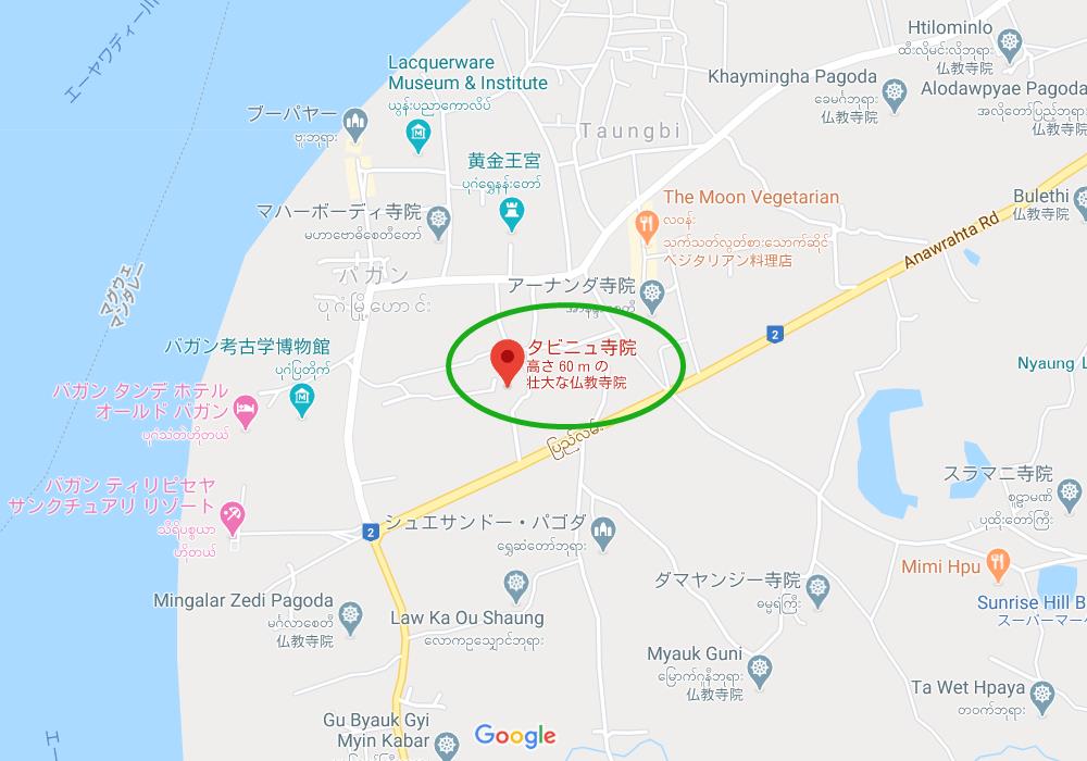 ダビニュ寺院のロケーション