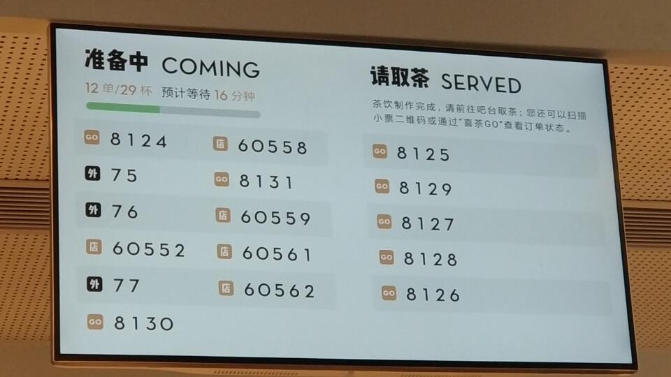 喜茶の待ち状況