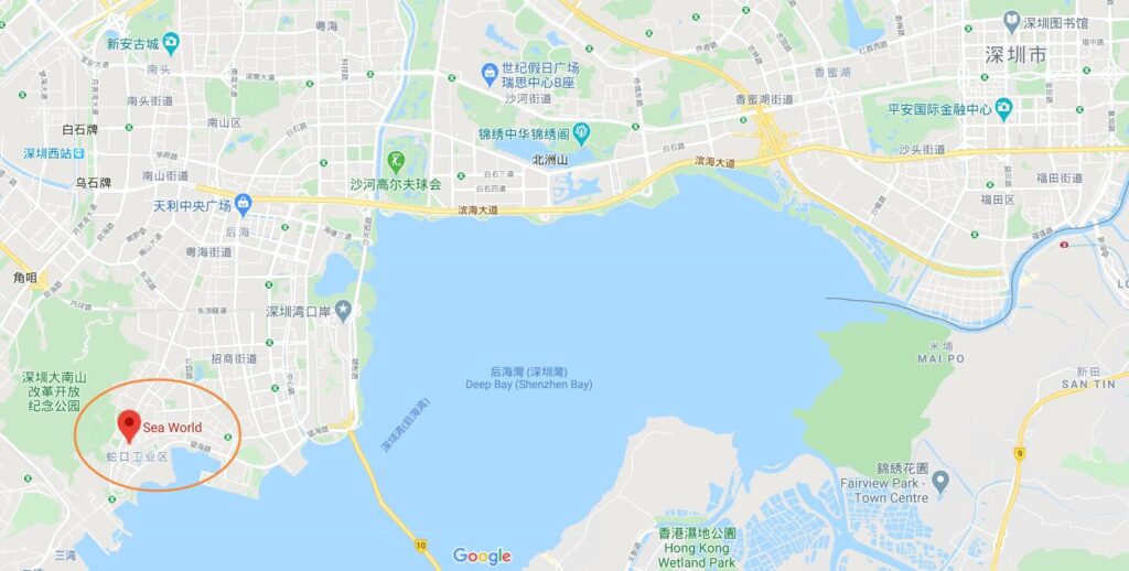 海上世界のロケーション
