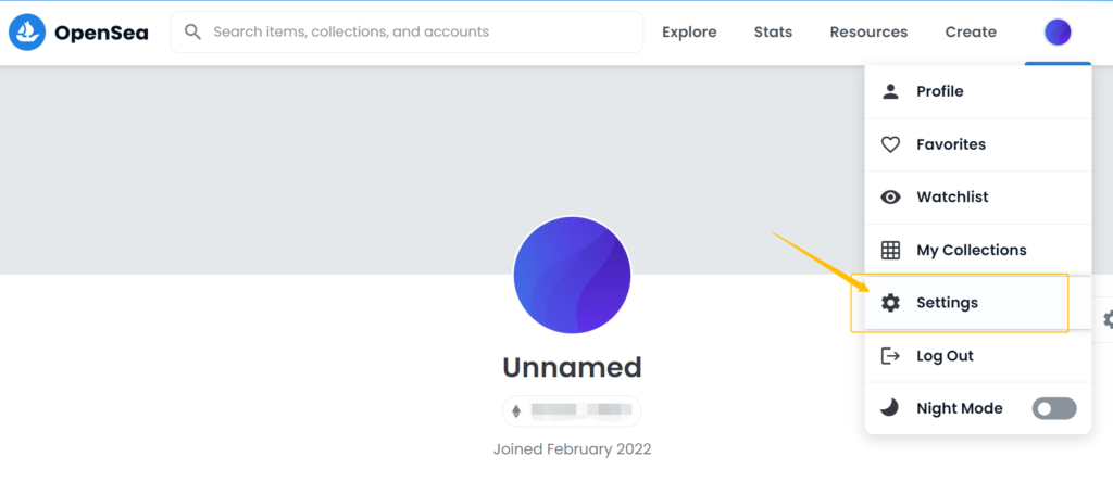 OpenSeaにMetaMaskを接続⑥