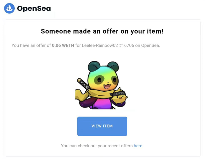 OpenSeaでオファー受ける①