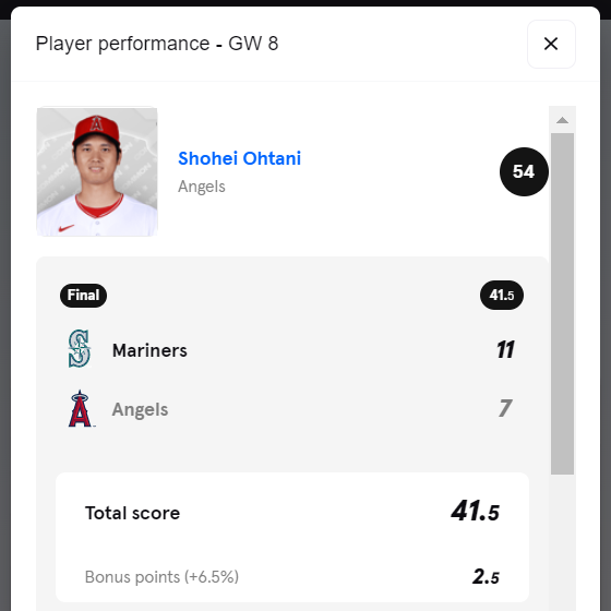 SorareMLBスコア①