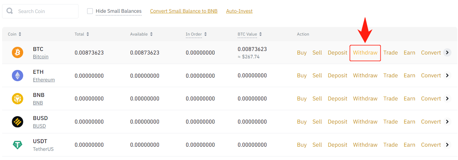 BinanceからXverseに送金