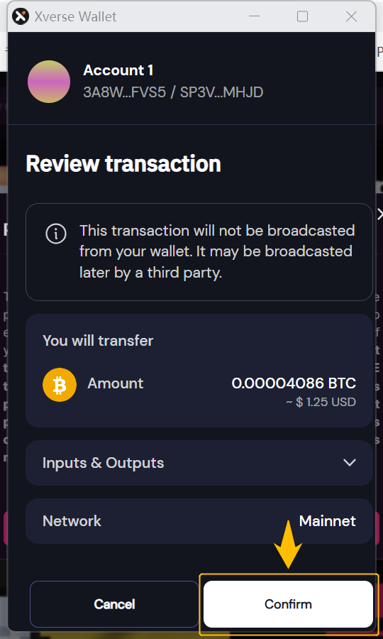 ビットコインNFTのミント手順