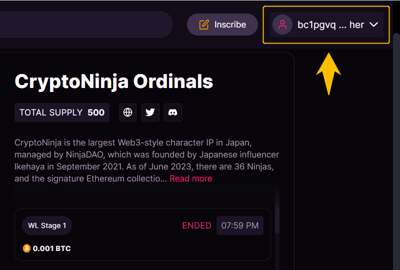 ビットコインNFTのミント手順