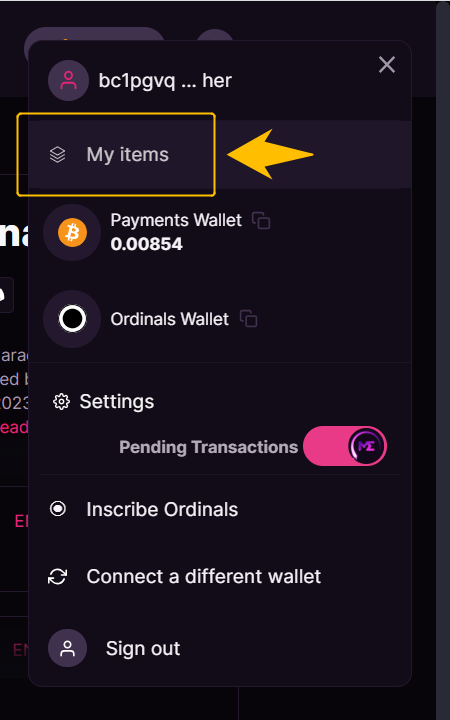 ビットコインNFTのミント手順