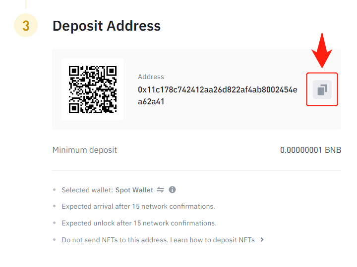 MetaMaskからBinanceに送金