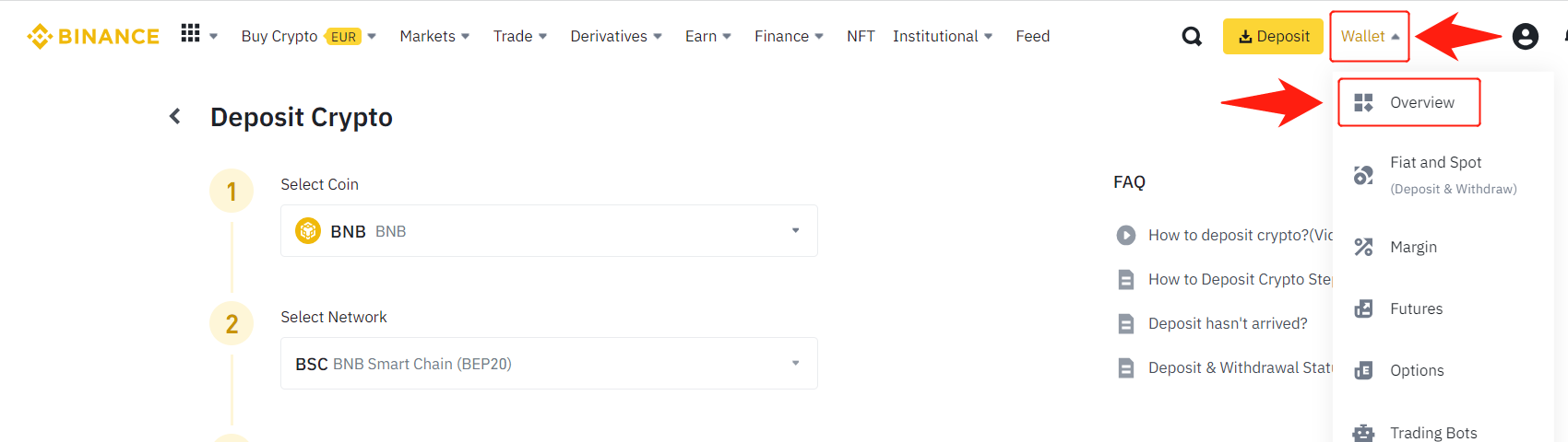 MetaMaskからBinanceに送金